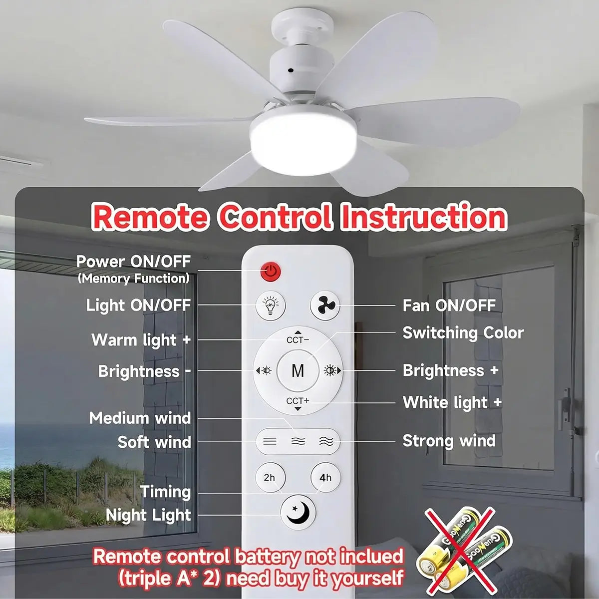 Ceiling Fan Light – Screw-In E27 Base For Instant Cool Air & Bright Light