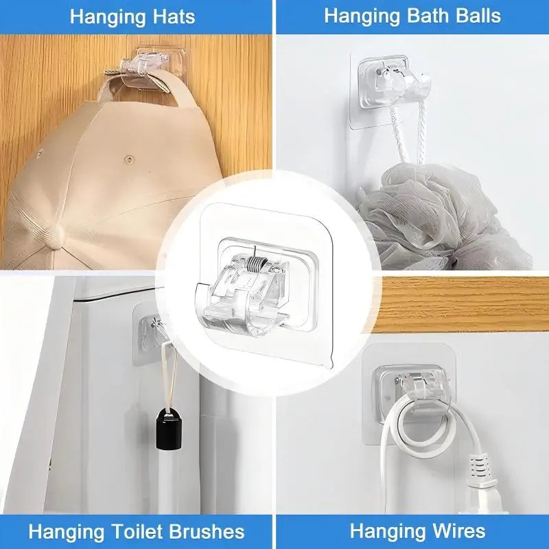 Adhesive Curtain Rod Holders – Drill-Free Spring Clip Mechanism For Damage-Free Wall Mounting