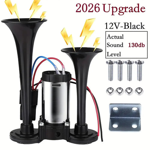 Car & Truck Air Horn – 130dB Dual Trumpets For Instant Safety Blast