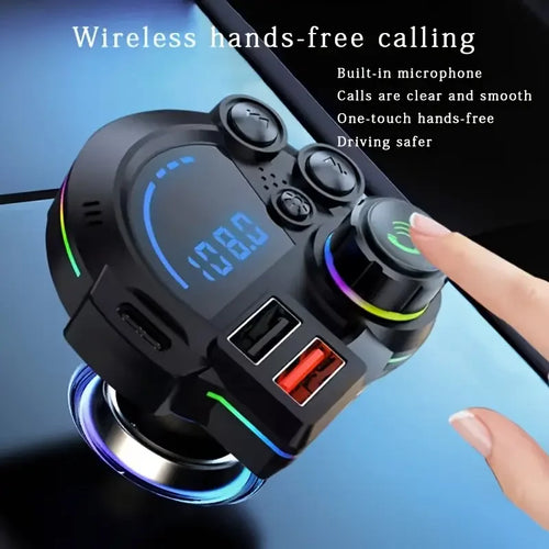 Wireless Bluetooth Car FM Transmitter & Fast Dual USB Charger