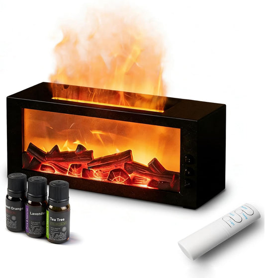 Breathe Better & Relax Deeper with the 300ml Colorful Fireplace Diffuser