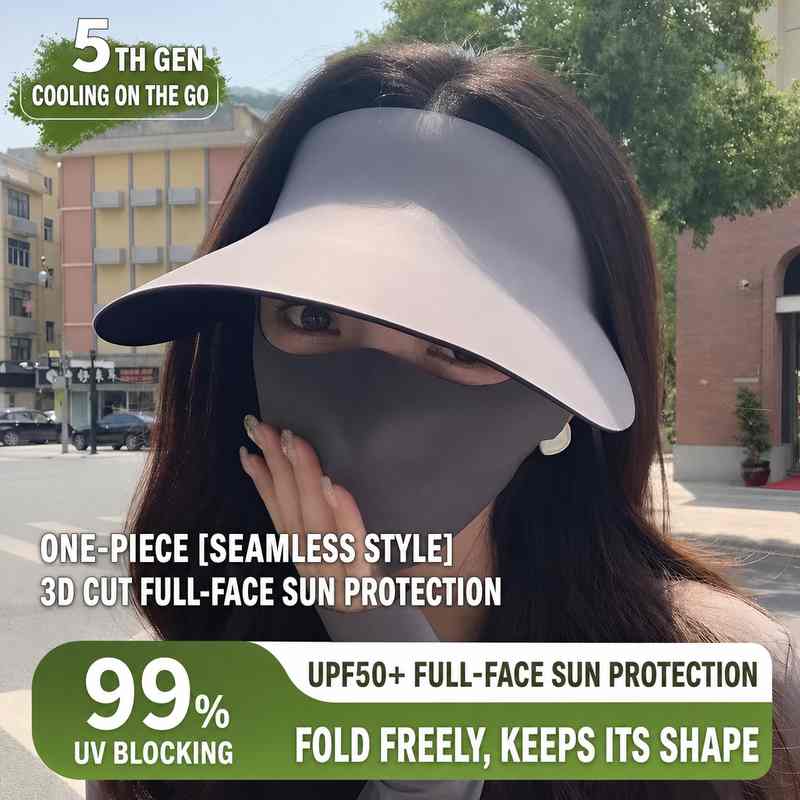 Ultimate UPF50+ Full-Face Sun Protection Hat: Breathable, Foldable, & Seamless Defense