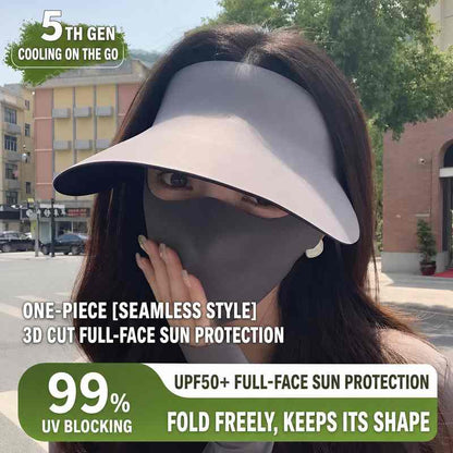 Ultimate UPF50+ Full-Face Sun Protection Hat: Breathable, Foldable, & Seamless Defense