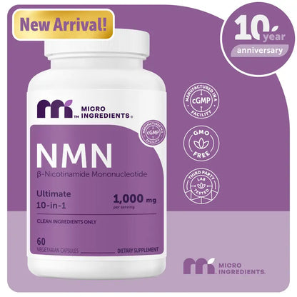 1000mg NAD+ Complex with NMN, Resveratrol & Glutathione Blend