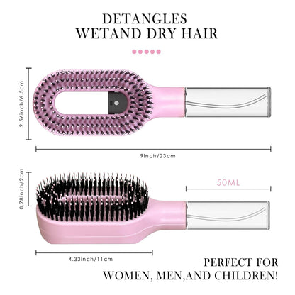 2-in-1 Hydrating Detangler Brush with Built-in Nano Mister