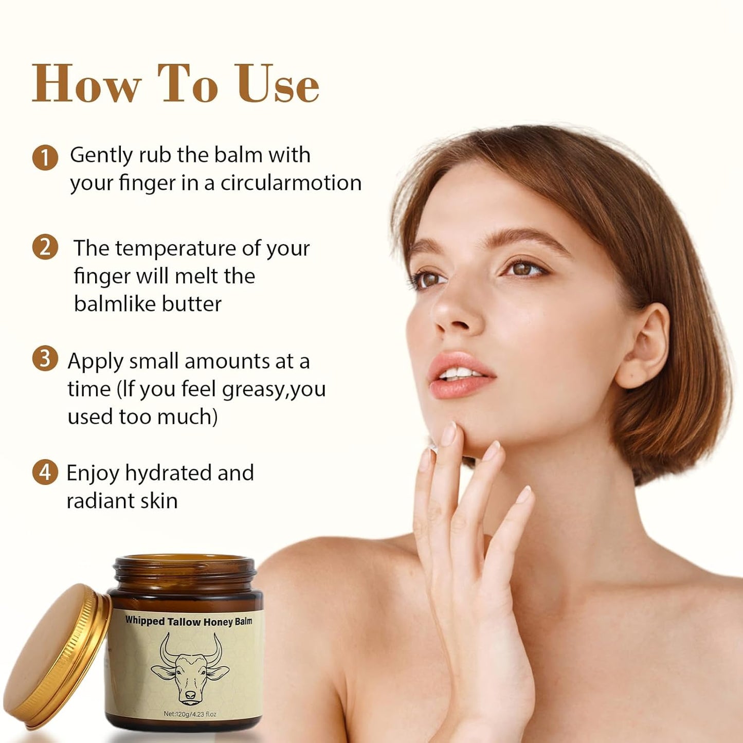 Whipped Tallow & Honey Balm for Deep Daily Moisture