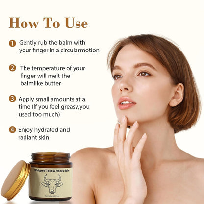 Whipped Tallow & Honey Balm for Deep Daily Moisture