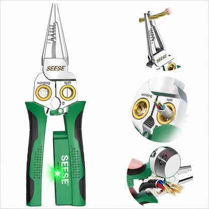 8-in-1 Wire Stripper – Integrated Smart Voltage Tester For Zero-Risk Damage-Free Electrical Work