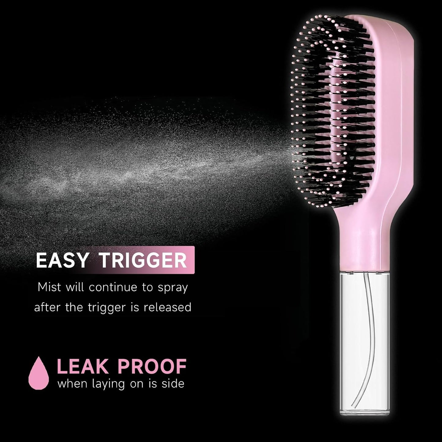 2-in-1 Hydrating Detangler Brush with Built-in Nano Mister