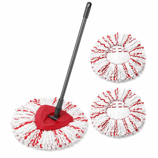 Mop Head Replacement – Built-In Red Scrub Pads For 40% Faster Deep Cleaning