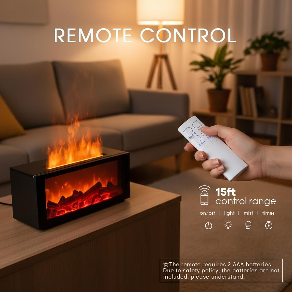 Breathe Better & Relax Deeper with the 300ml Colorful Fireplace Diffuser