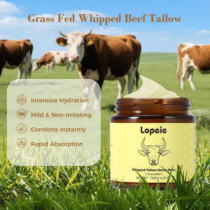 Whipped Tallow & Honey Balm for Deep Daily Moisture