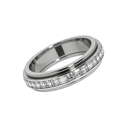 Titanium Fidget Ring – Smooth Spinner Mechanism For Instant Anxiety Relief