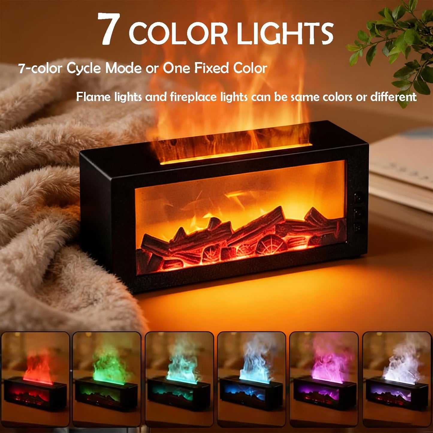 Breathe Better & Relax Deeper with the 300ml Colorful Fireplace Diffuser