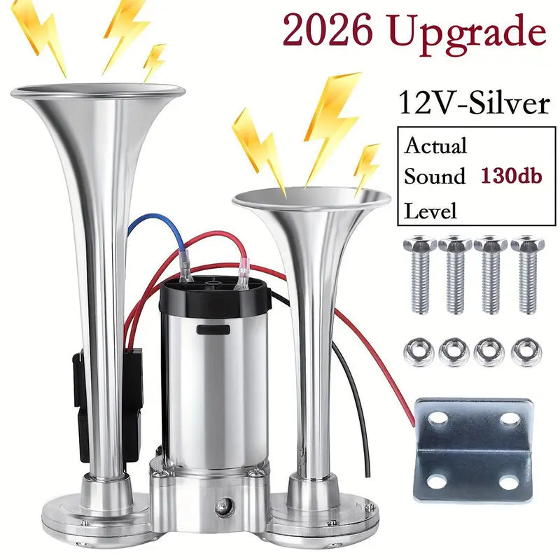 Car & Truck Air Horn – 130dB Dual Trumpets For Instant Safety Blast
