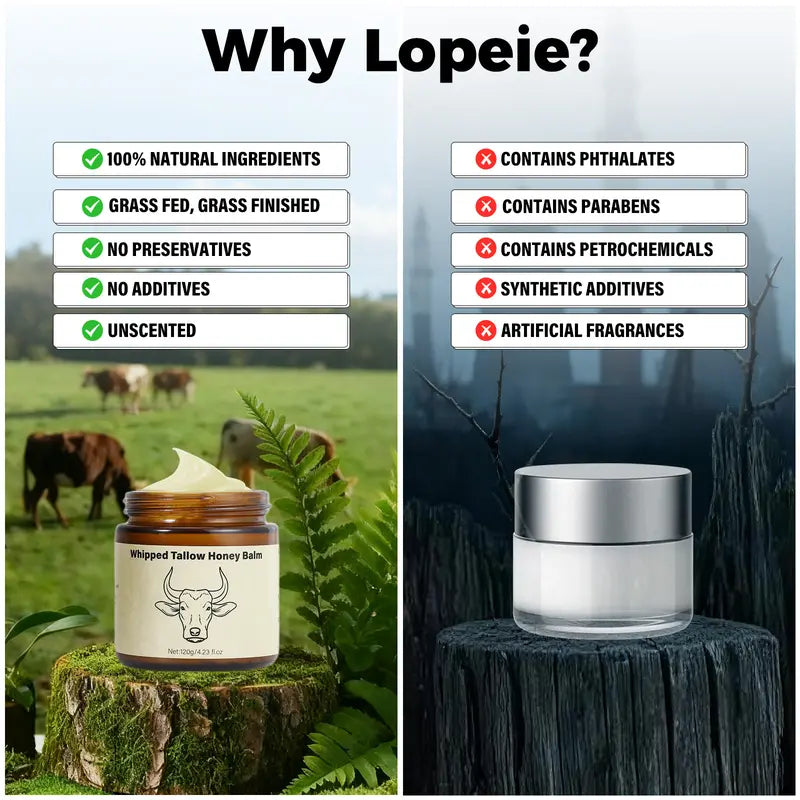 Whipped Tallow & Honey Balm for Deep Daily Moisture