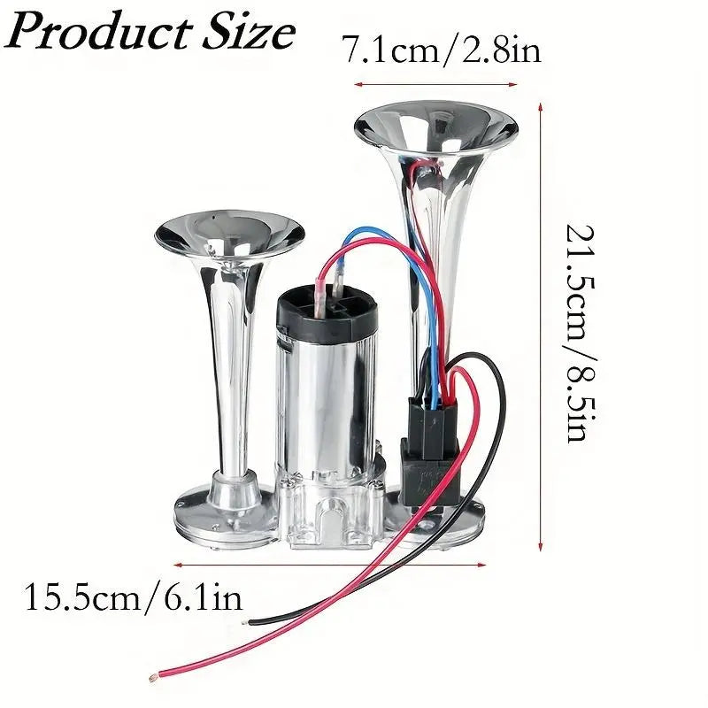 Car & Truck Air Horn – 130dB Dual Trumpets For Instant Safety Blast