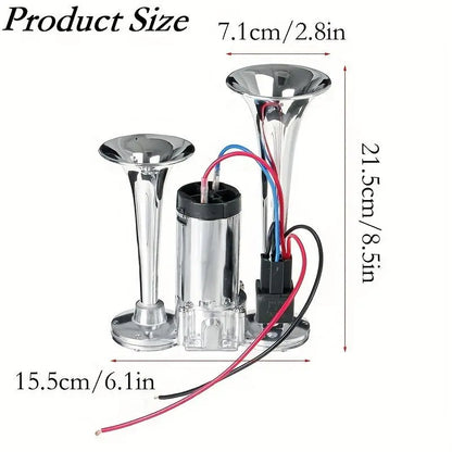 Car & Truck Air Horn – 130dB Dual Trumpets For Instant Safety Blast