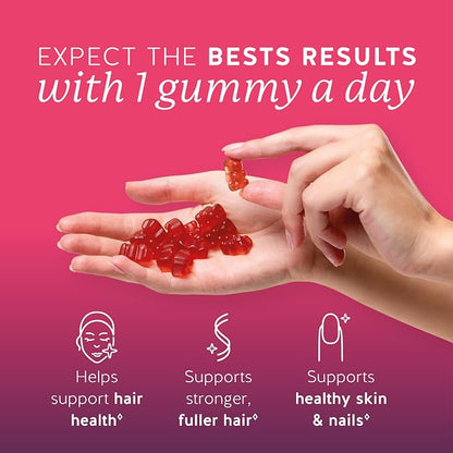 Biotin Hair Gummies – 5000mcg High Potency Formula For Thicker Fuller Hair