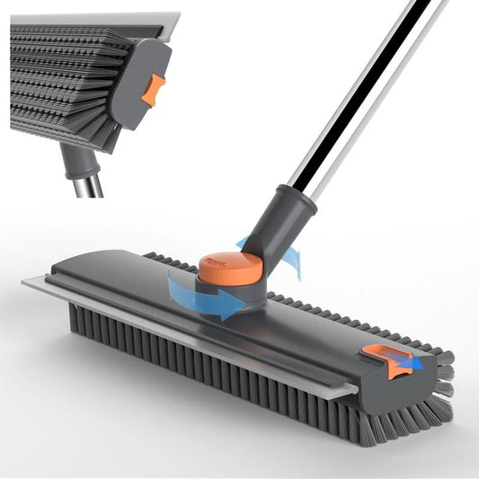 Floor Scrub Brush – 360° Rotatable 3-In-1 Head For Effortless Dead-Corner Cleaning