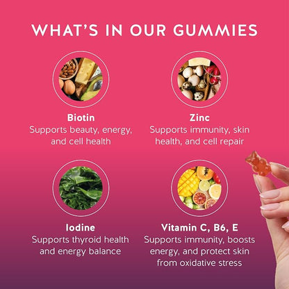 Biotin Hair Gummies – 5000mcg High Potency Formula For Thicker Fuller Hair