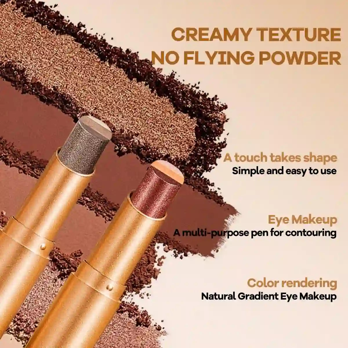 4 Packs 3 Color Eyeshadow Stick – One-Swipe Auto-Gradient Tech For Effortless 3-Second Eye Makeup