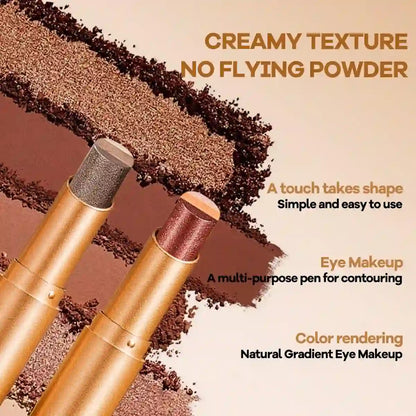 4 Packs 3 Color Eyeshadow Stick – One-Swipe Auto-Gradient Tech For Effortless 3-Second Eye Makeup