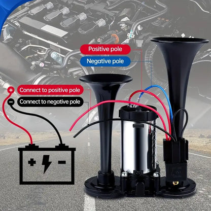 Car & Truck Air Horn – 130dB Dual Trumpets For Instant Safety Blast