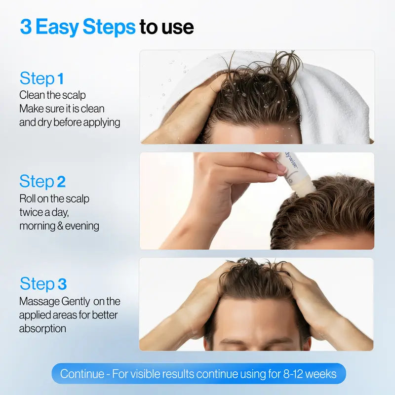 Advanced Hair Density Serum with Roller Scalp Massager – Thicker, Fuller Hair in 90 Days