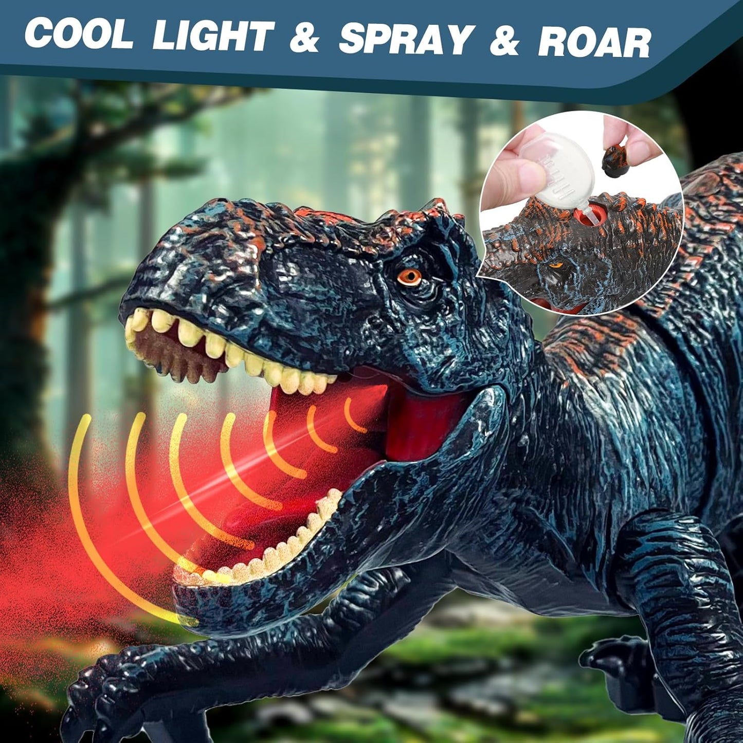 Bring Prehistoric Dinosaurs to Life with Realistic Mist Spraying & Roaring Action