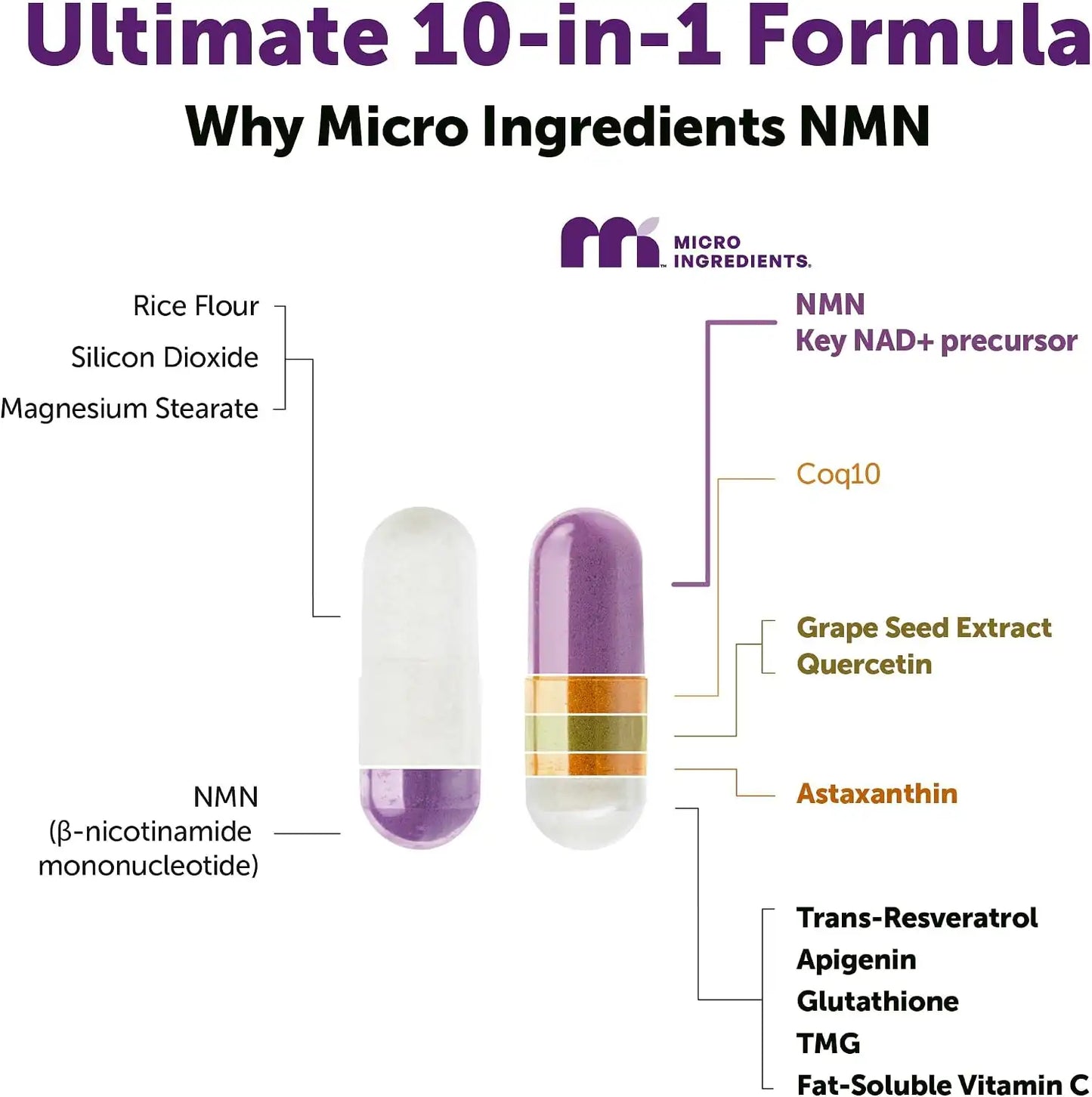 1000mg NAD+ Complex with NMN, Resveratrol & Glutathione Blend