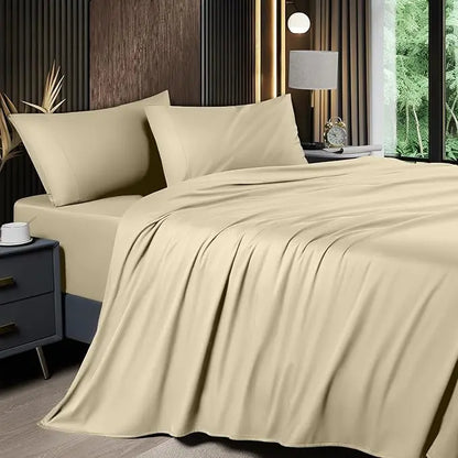 4-Piece Bedding Sheet Set –  Ultra-Deep Snug Fit For Sweat-Free Cooling Comfort