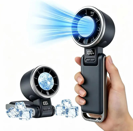 Portable Ice Cooling Fan – 5-Level Hyper Wind Engine For Instant 3-Second Body Freeze