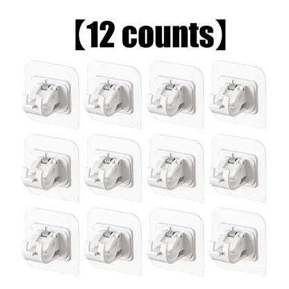 Adhesive Curtain Rod Holders – Drill-Free Spring Clip Mechanism For Damage-Free Wall Mounting