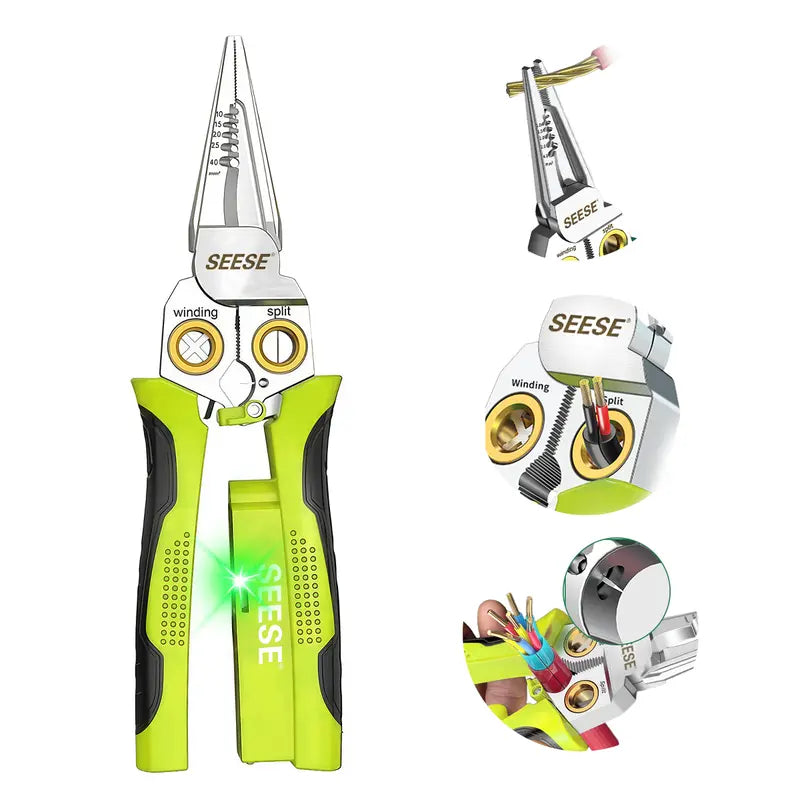 8-in-1 Wire Stripper – Integrated Smart Voltage Tester For Zero-Risk Damage-Free Electrical Work