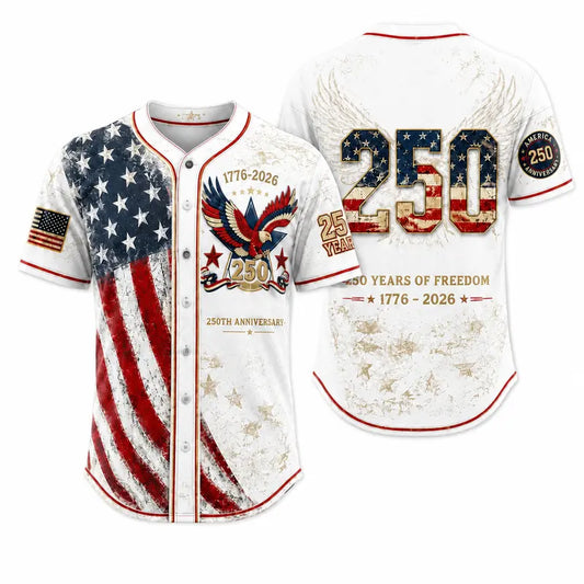 Patriotic Baseball Jersey – Vintage 1776-2026 Eagle Graphic For Celebrating America's 250th Anniversary In Style