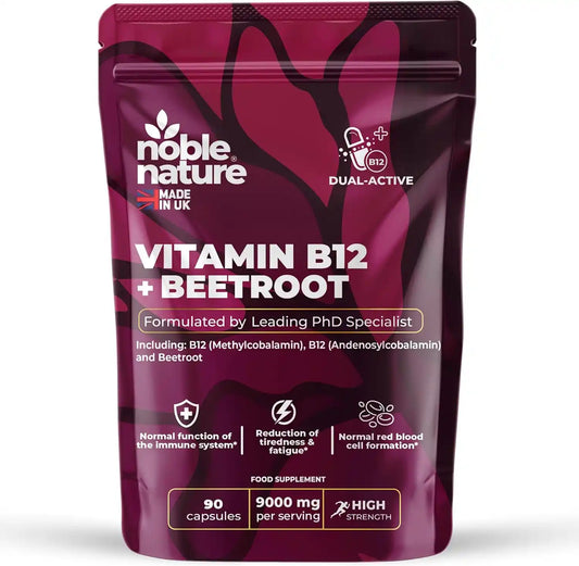 Vitamin B12+Beetroot Capsules – 9000mg High-Absorption Energy Support & Peak Fatigue Reduction