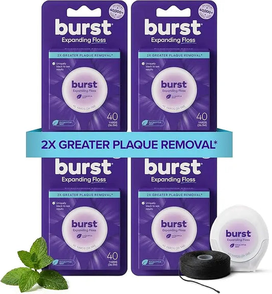 Expanding Dental Floss – Woven Black Microfibers For 2X Greater Plaque Removal