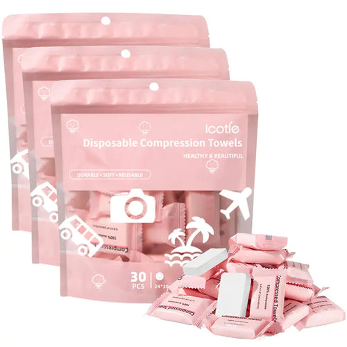 Big Extra-Thick Compressed Towels: Just Add Water For Instant Soft Cleansing Anywhere