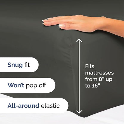 4-Piece Bedding Sheet Set –  Ultra-Deep Snug Fit For Sweat-Free Cooling Comfort