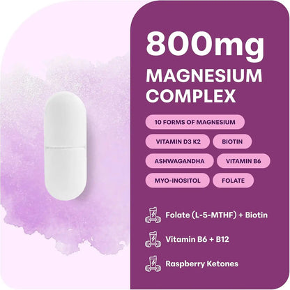 Women's Magnesium Complex Capsules – 20-in-1 Advanced Blend For Relaxation, Sleep & Daily Wellness