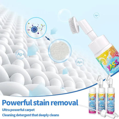 Waterless Foam Cleaner – Deep-Clean Carpets & Shoes in Seconds with a Built-In Brush