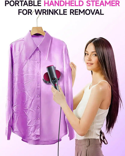 2-in-1 Handheld Iron & Steamer – 90° Swivel Ceramic Soleplate For Instant, Wrinkle-Free Elegance Anywhere