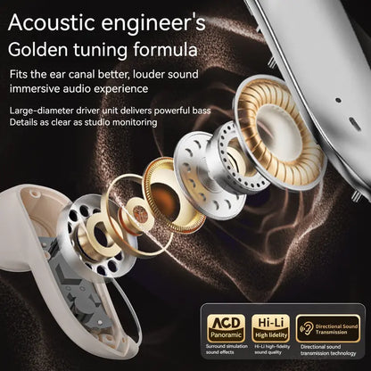 Bluetooth Headphones with Titanium Ear Hooks, Secure Fit & 145-Hour Battery Life