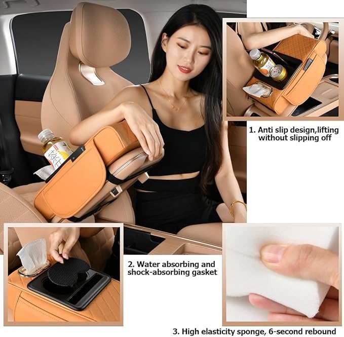 4-in-1 Console Armrest Cover - Drive in Total Comfort with Instant Reach Storage
