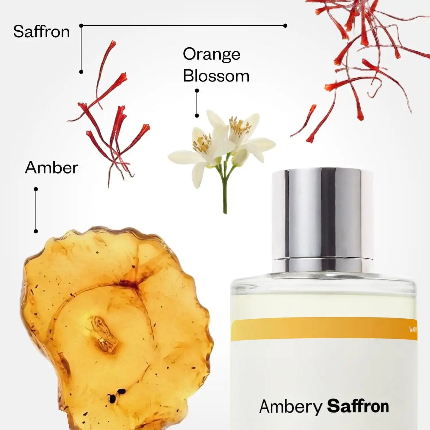 Ambery Saffron Eau De Parfum – French Saffron, Warm Amber & Luxury Scent
