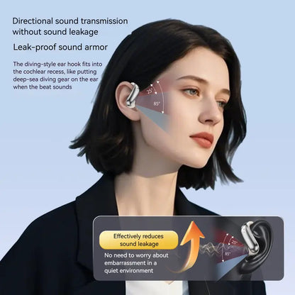 Bluetooth Headphones with Titanium Ear Hooks, Secure Fit & 145-Hour Battery Life