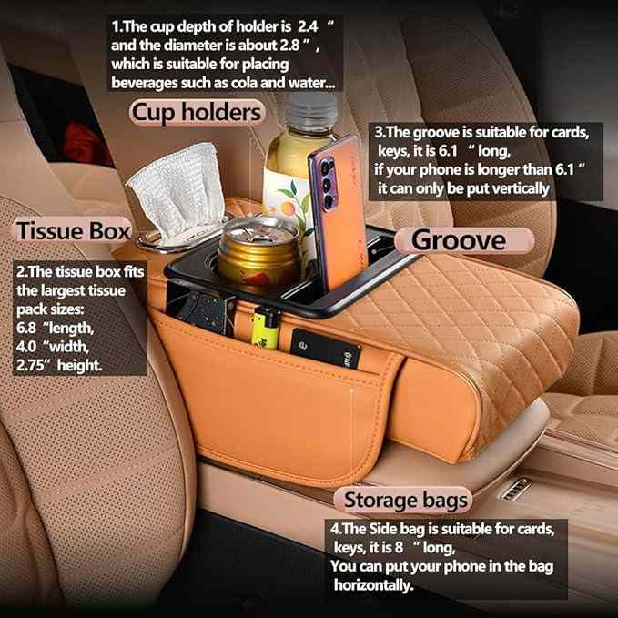 4-in-1 Console Armrest Cover - Drive in Total Comfort with Instant Reach Storage
