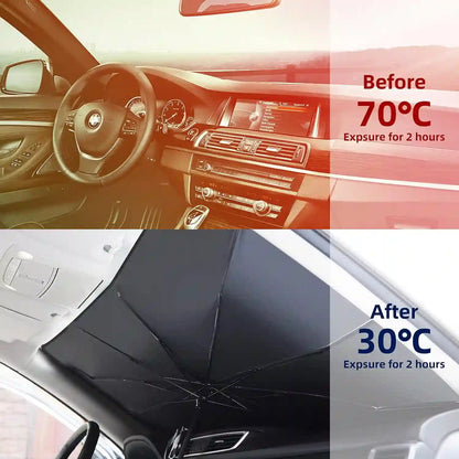 Car Windshield Sunshade Umbrella – 10-Bone Retractable Shield For Instant Heat Block