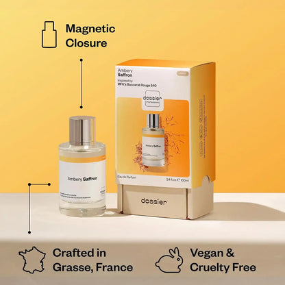 Ambery Saffron Eau De Parfum – French Saffron, Warm Amber & Luxury Scent